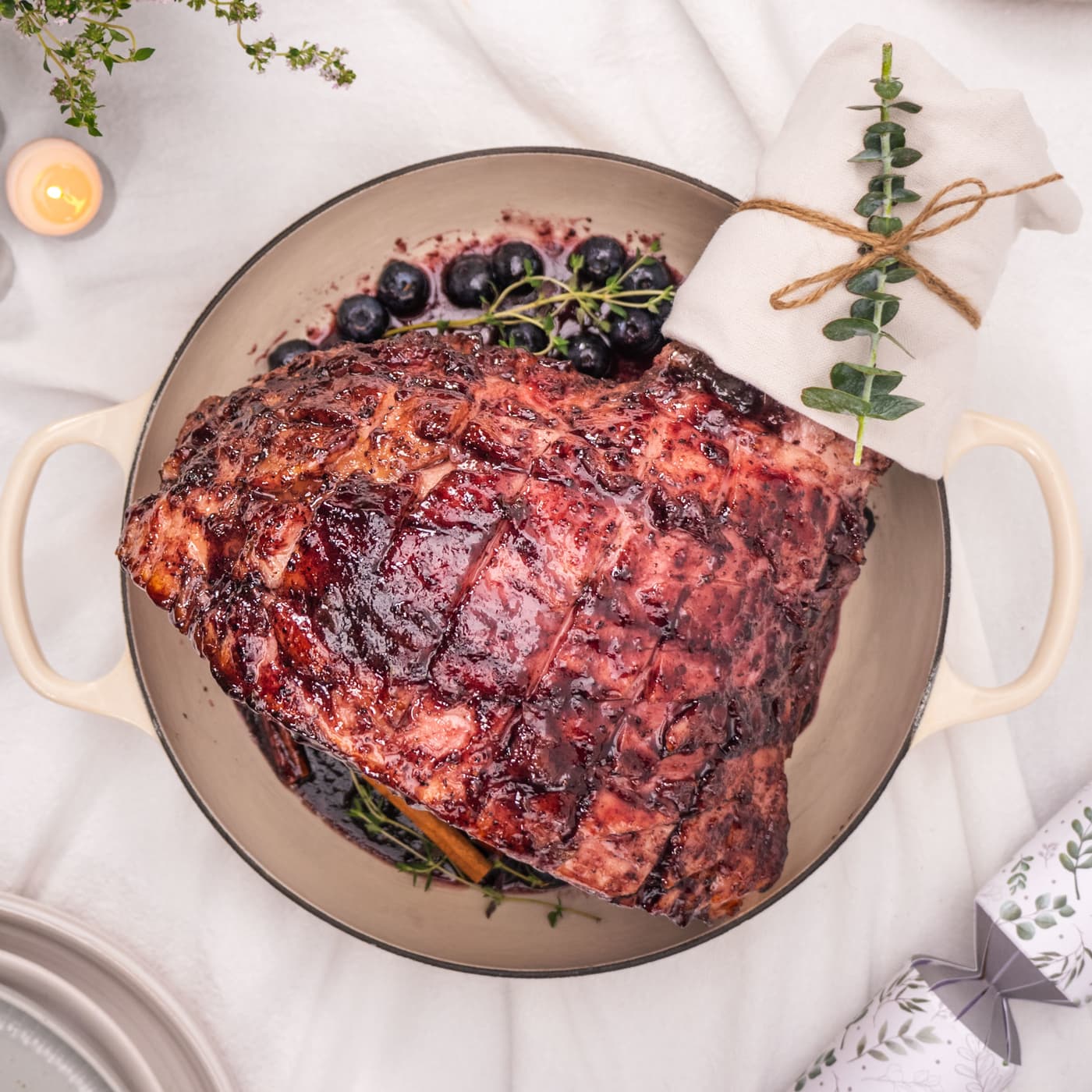 Blueberry Glazed Christmas Ham